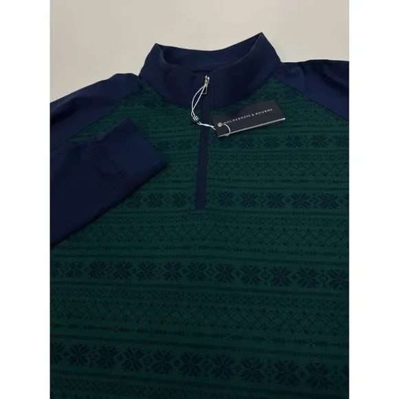 NWT Holderness & Bourne The Robinson 1/4 Zip Performance Pullover Blue Green XXL - Picture 2 of 11